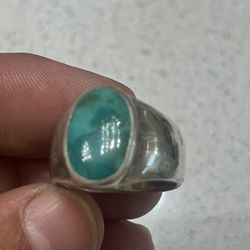 Solid Sterling Turquoise Ring 