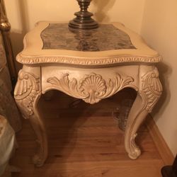 Marble Top Tables Pair Of Two European Style 
