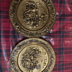 2 vintage antique trays