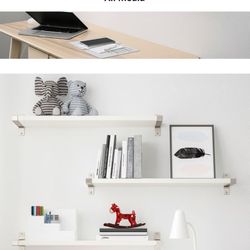IKEA Shelf With Metal Brackets 