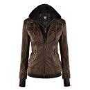 Hoodie jacket faux leather