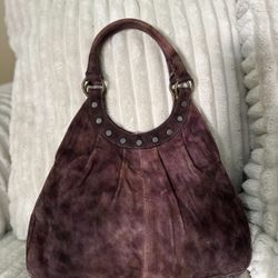 Italian Suede Distressed Handbag. Made in Italy. Vintage Leather Bag, Hippie Purse Maurizio Taiuti. Used only once. Purchased in Italy. Please check t