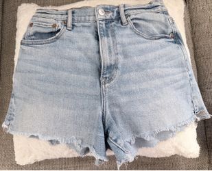 American Eagle Light Wash Denim Cutoff Shorts