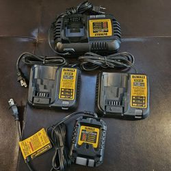 1 - DeWalt DCB1102 12V/20V Max Lithium-Ion 2 Amp , 2-DeW7⅞⁶ALT DCB107 12V/20V MAX Lithium Ion Charger,  2-  DCB107 12V/20V MAX Lithium Ion Chargerand 