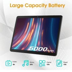 Brand New Android Tablet 10 Inch Tablets,2GB RAM 32GB ROM Tablets with Quad-Core Processor, Dual Camera, IPS FHD, 5000mAh, WiFi, Bluetooth,Black