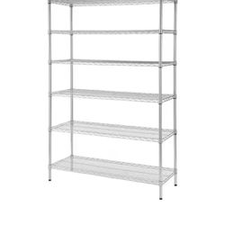 6-Tier Commercial Grade Heavy Duty Steel Wire Shelving Unit in Chrome (48 in. W x 72 in. H x 18 in. D)