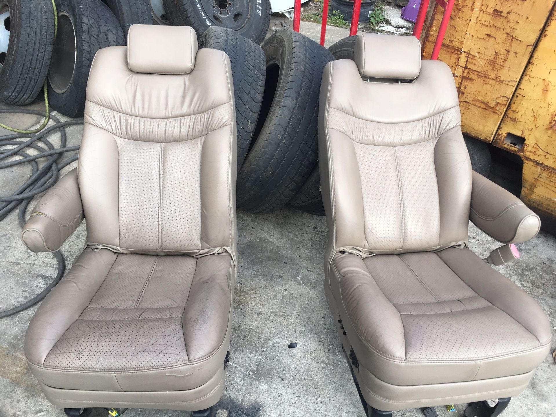 Front Vinyl Seat Cover Replacement For Chevy Express & GMC Savana Vans (2003-2014) - Light Pewter Gray