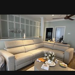 3 Piece Fabric Sectional With 2 Recliners