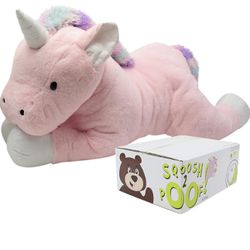 Animal Adventure | Sqoosh2Poof Giant, Cuddly, Ultra Soft Plush Stuffed Animal with Bonus Interactive Surprise - 44" Unicorn