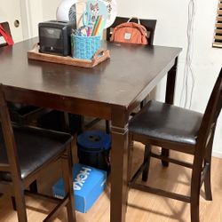 Wooden Table + 4 Chairs 