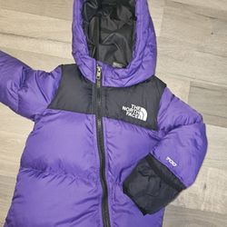 The North Face Infants Purple Black Bodysuit Bunting One Piece, 18_24M