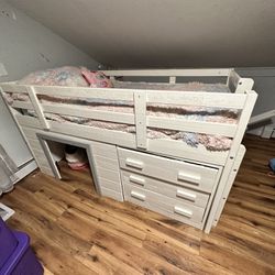 Low Loft Bed With Dresser And Storage 