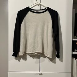 HEIMAT Merino Wool Men's Long Sleeve Crew Neck T-Shirt White Black Size S