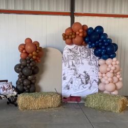 Backdrop and balloon arch