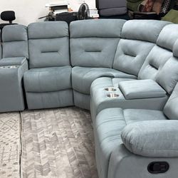New Recliner Sectional Couch With 2 Consoles! Free Delivery 🚚! Free Assembly! 
