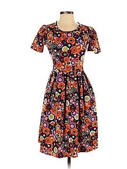 NWT-LuLaRoe Amelia Geo Circles Print Dress -Sz XXS