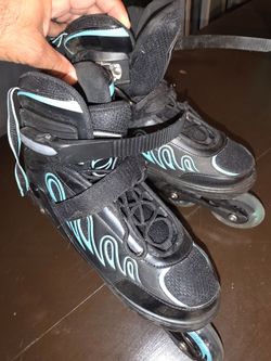Black and Blue Inline Roller Skates