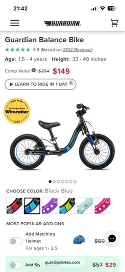 Guardian balance bike