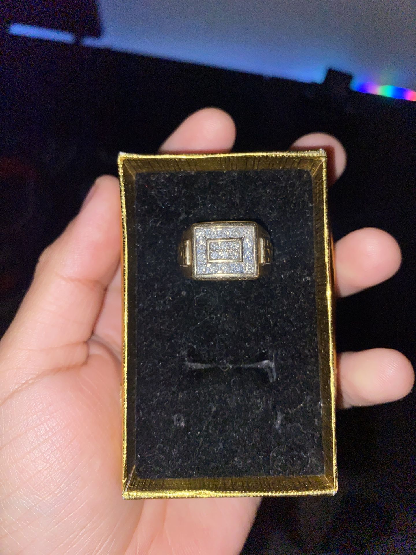 Gold Mens Ring 1ct Tw Real Dimonds