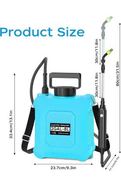 Battery Powered Sprayer 2 Gallon Electric Garden Sprayer for Plants & Weeds
USB-C Rechargeable, 6 Nozzles, 2 Speeds, 2.5-3H Runtime, 3 Carry Modes, St
