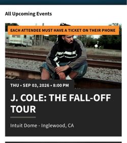 J cole Tickets Intuit Dome