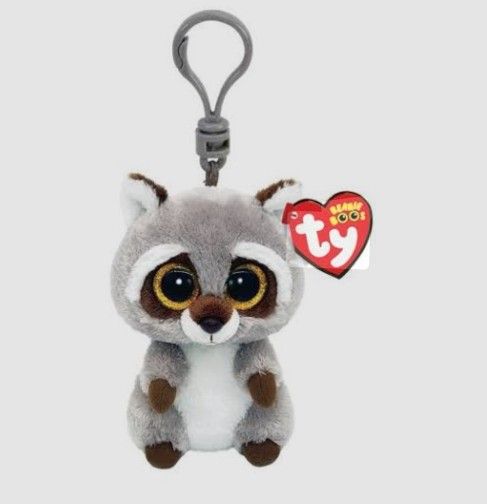 Ty Beanie clip oakie raccoon 5inch clip 