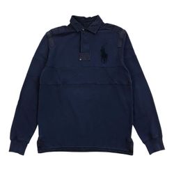 POLO RALPH LAUREN LONG SLEEVE SHIRT MEDIUM M MENS BLUE PULLOVER PRL BIG PONY Y2K