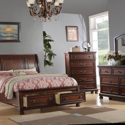 Queen Bed Frame  Dresser Mirror One Nightstand Free Local Delivery   Check Description