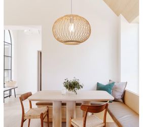 Arturesthome Weaving Bamboo Pendant Light For Kitchen Island, Wicker Chandelier, Handmade Woven Hanging Ceiling Light Lampshade For Living Room Bedroo