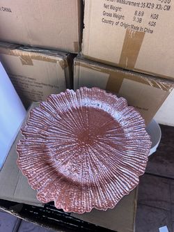 Rose Gold Plastic Reef Charger Plates