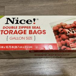 Nice! double zipper seal storage bags gallon size Mega Pack 77 Count