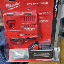 Milwaukee  M18 Lithium  18v 8.0 H.O. BATTERY  WITH HIGH OUTPUT RAPID CHARGER, NEW