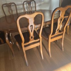 Ethan Allen Dinner Table With 6 Chairs 
