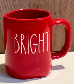Rae Dunn Red 'BRIGHT' Ceramic Mug