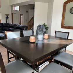 Counter High Dining Set with Six (6) Chairs 