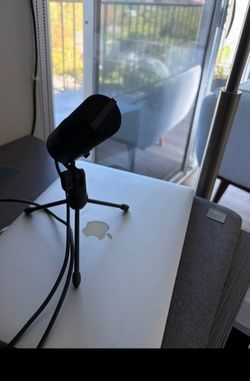 Black Desktop Microphone with Tripod Stand