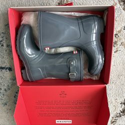 Hunter Women’s Original Short Gloss Boots Graphite Sz 7