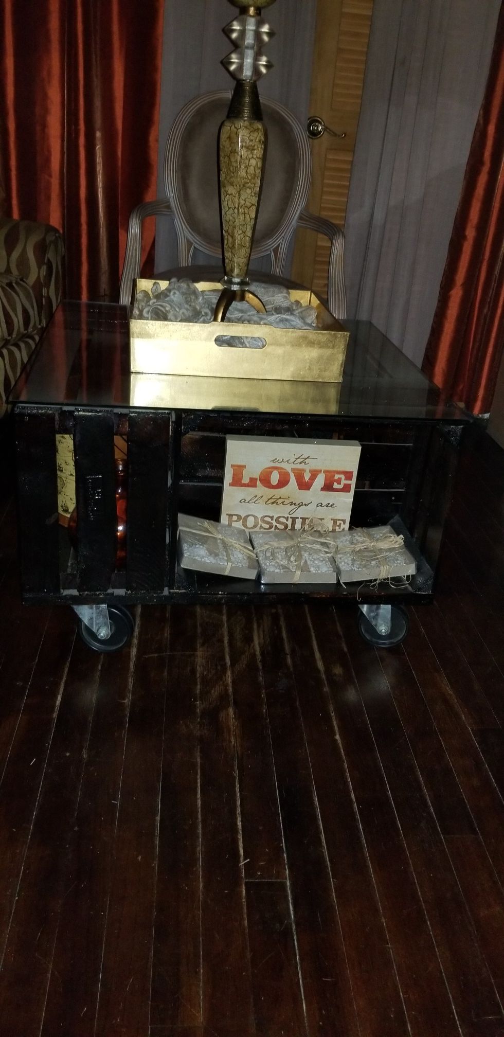 Farmhouse Rustic glass table