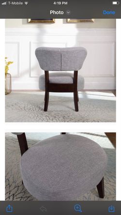 Gray Upholstered Accent Chair Dark Wood Legs