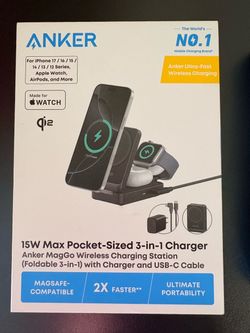 Anker MagGo 3-in-1 MagSafe-Compatible Qi2 15W Foldable Charging Station