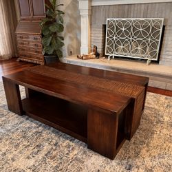 X-large Hand Hewn Mahogany Coffee Table 