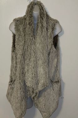 Democracy Faux fur Vest size M white/brown