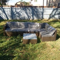 Brown Frame Gray Cushions Patio Furniture Set Outdoor Furniture Outdoor Patio Furniture Patio Chairs Patio Couch Brand New