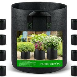 Tall Grow Bags, 5 Gallon 8 Pack Grow Pot
