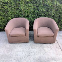 Bucket/Swivel Chairs | Pink with Brown Covers