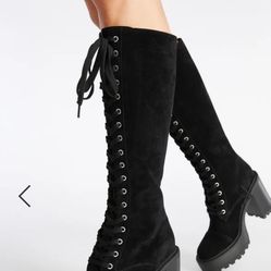 Over The Knee Lace Up  Boots