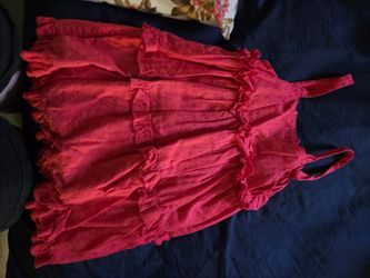 Red Ruffle Sundress with Dot Print