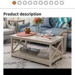 Tan Wood Coffee Table