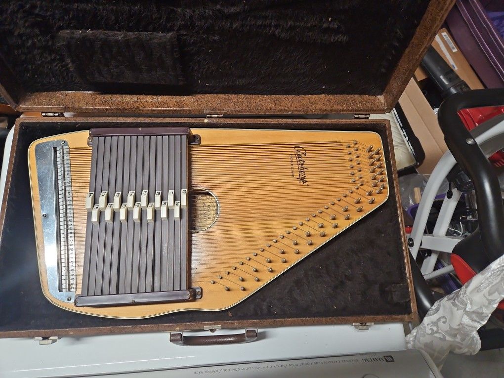 Old Auto Harp With Case For Sale