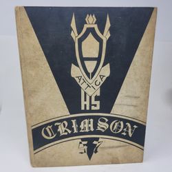 1957 Attica High School Yearbook Crimson Attica Indiana Fountain County Annual